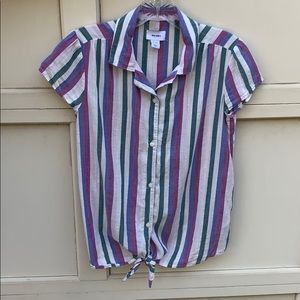 Striped Shirt w/ Front Tie